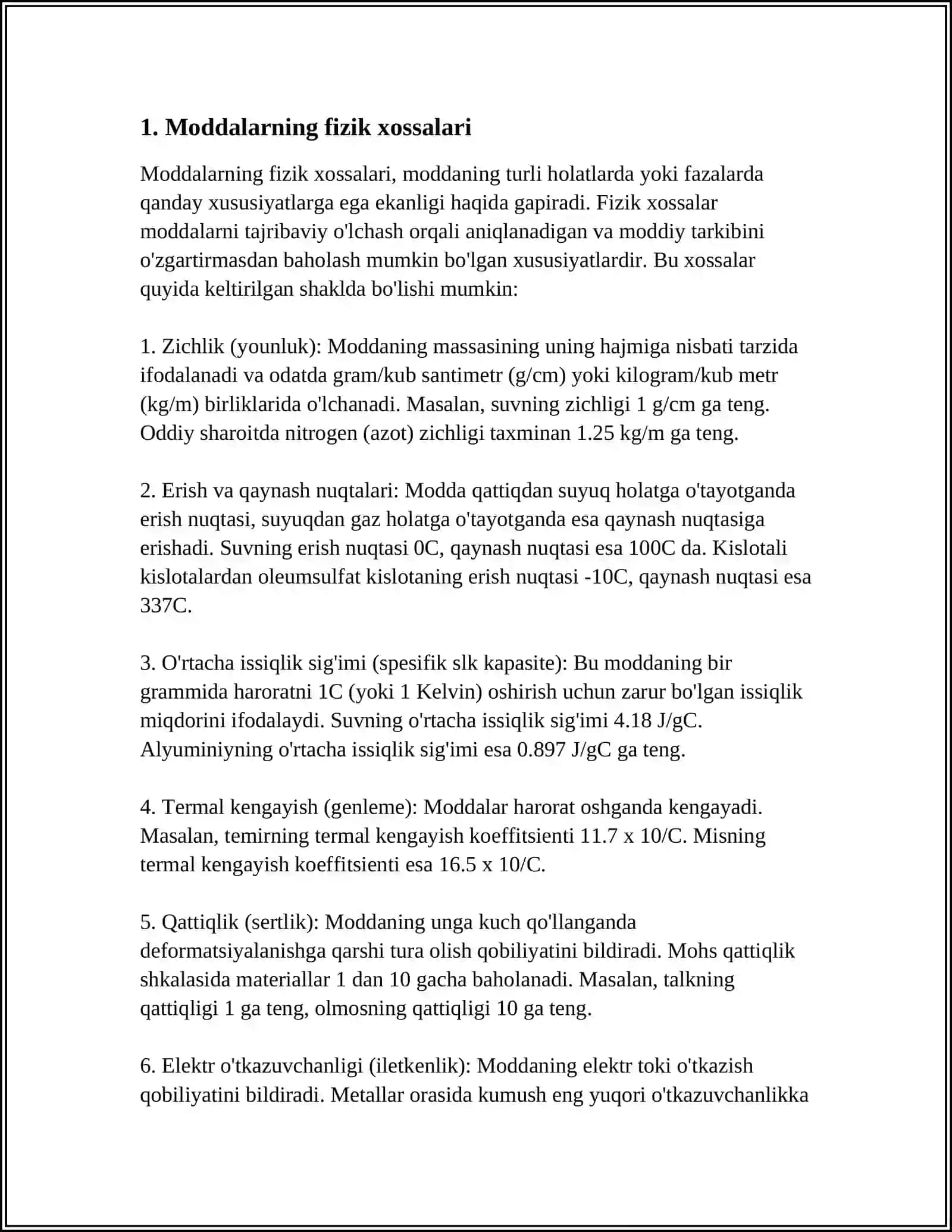 MODDA VA MATERIALLARNING TARKIBI VA XOSSALARINING STANDART NAMUNALARI 4