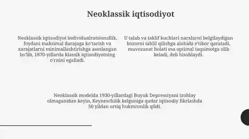 Iqtisodiyot nazaryasining asosiy yoʻnalushlari 4