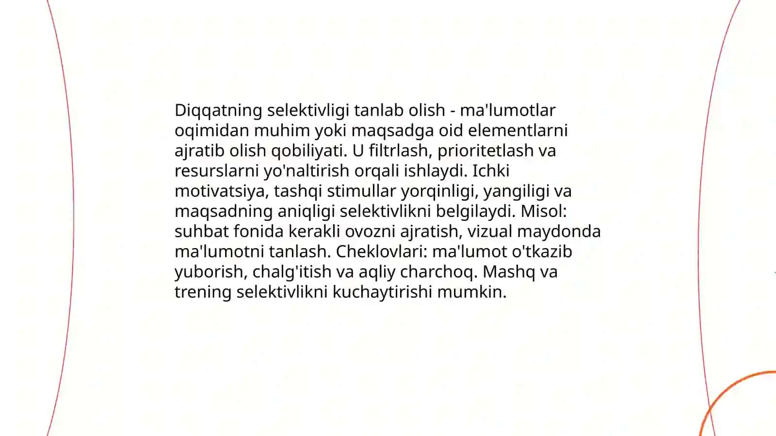 Diqqatning asosiy xususiyatlari 4