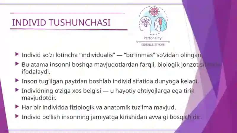 Individshaxsindividualliktuwunchalari 4