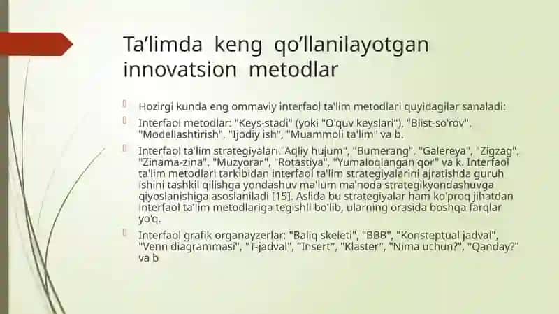 Ta’limda  innovatsion   metodlar 4