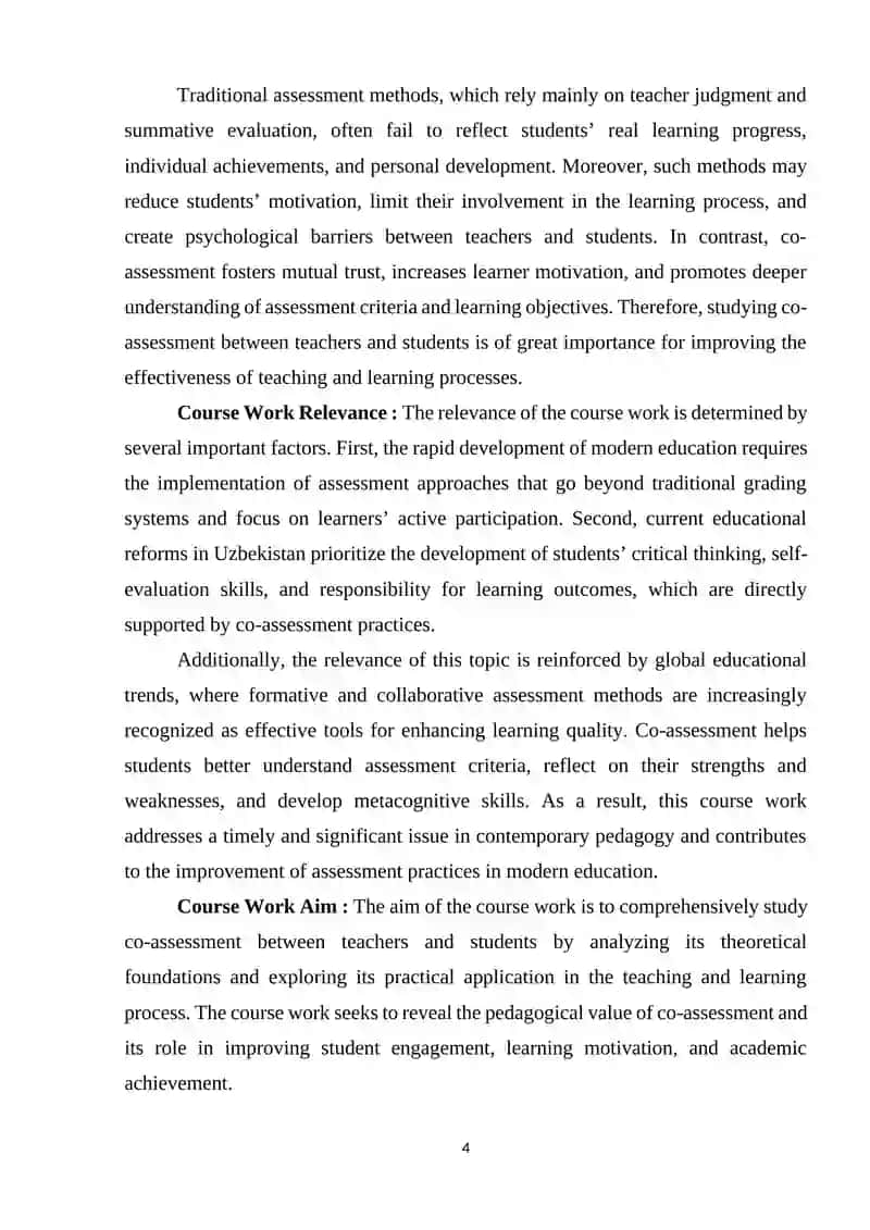 Cоurse work on Co-assessment between teachers and students 4