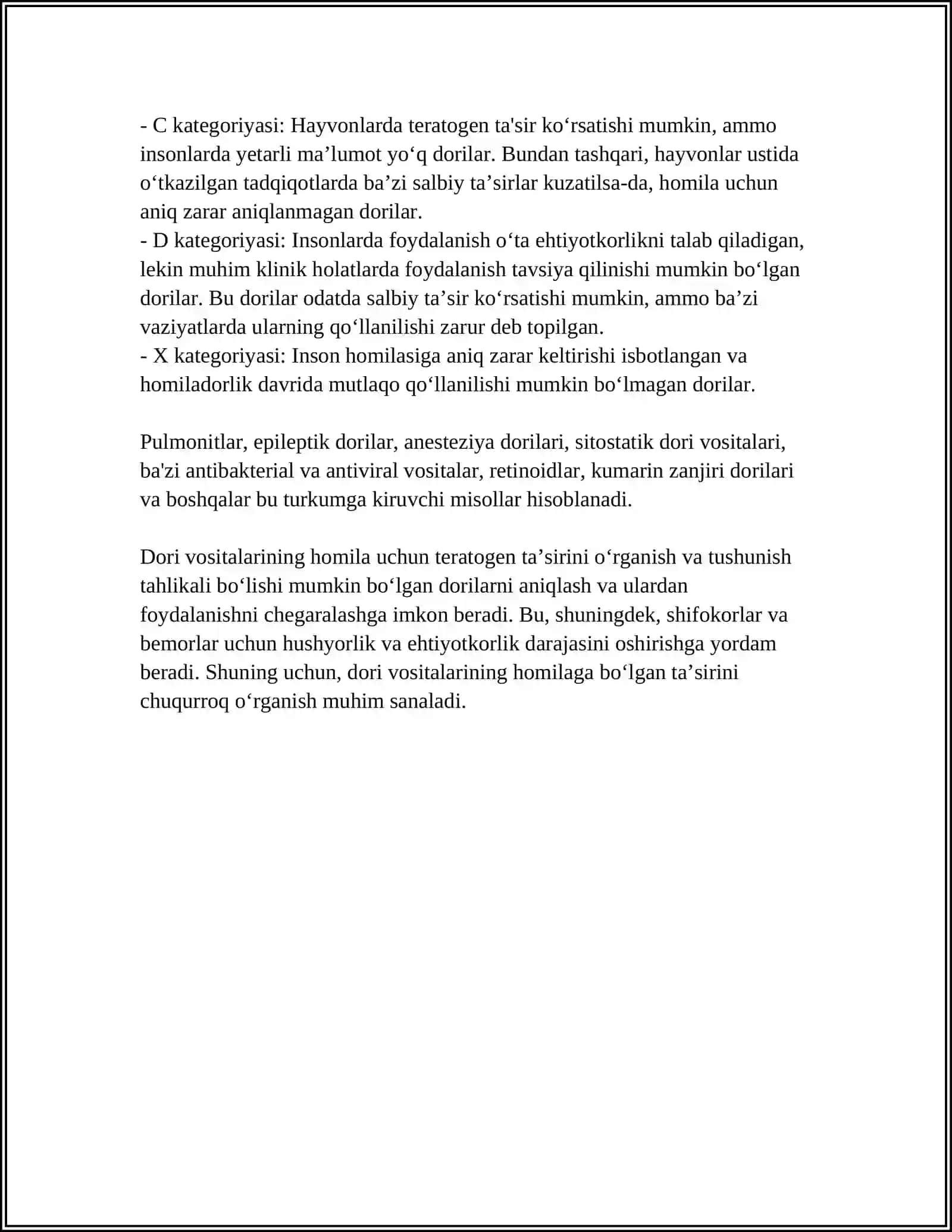 Dori Vositalarining Homilaga Ta'siri 4