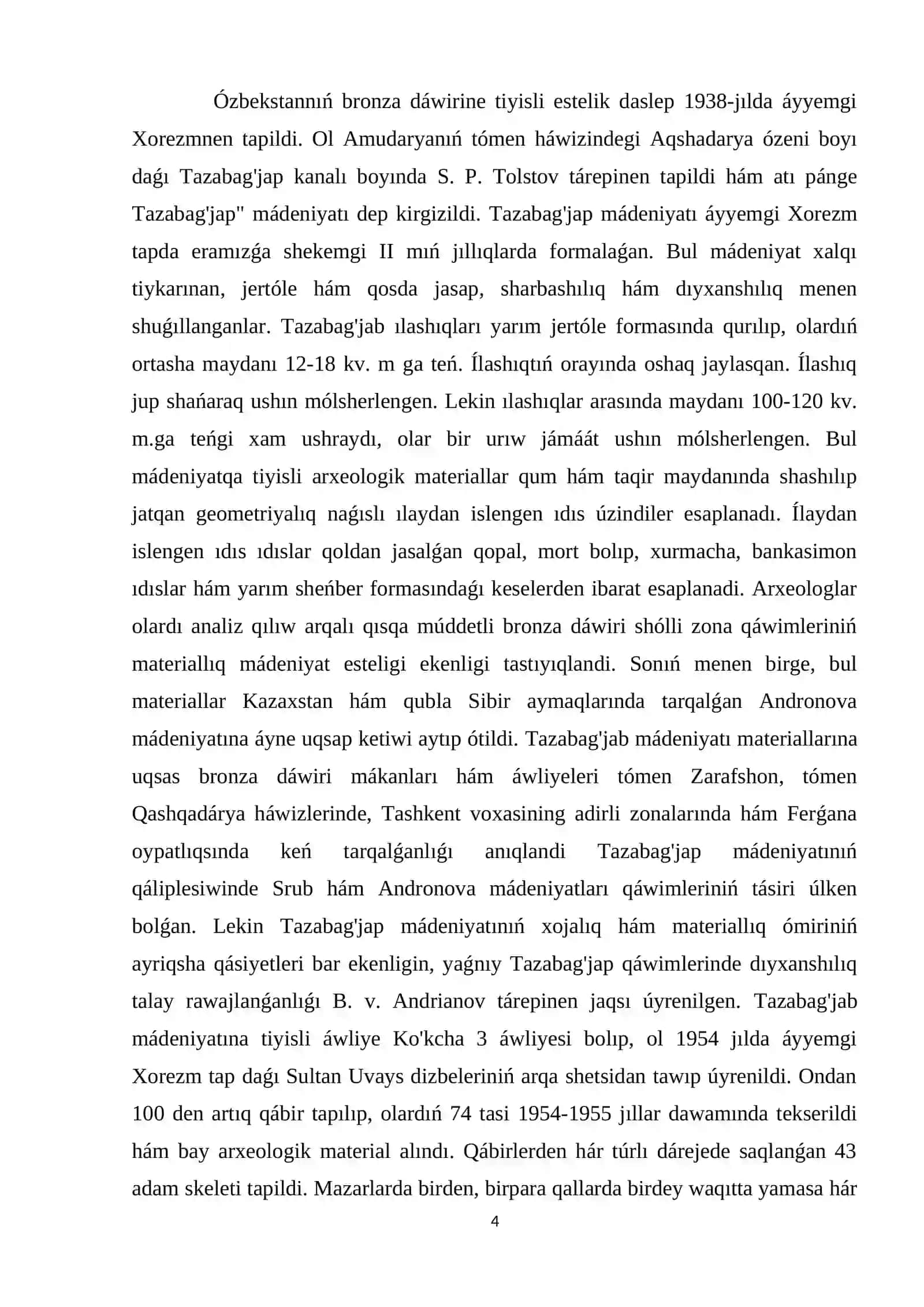 Orta Aziyada Tazabag’jap madeniyatti 4
