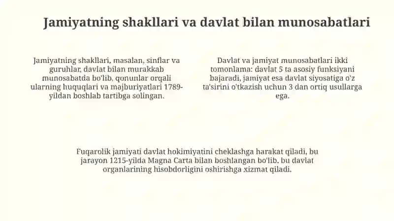 Davlat jamiyatning mavjud bo'lishi bir shakli 4