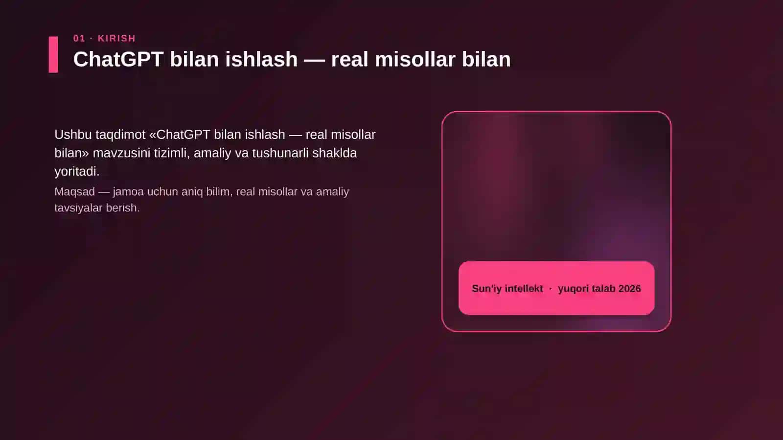 ChatGPT bilan ishlash — real misollar bilan 4