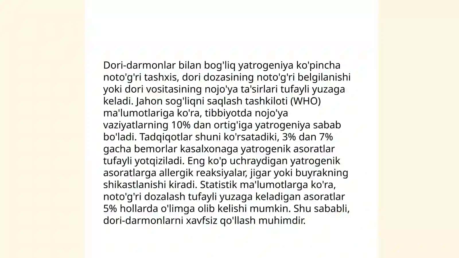 Xozirgi zamon tibbiyotida yatrogeniya muammolari 4