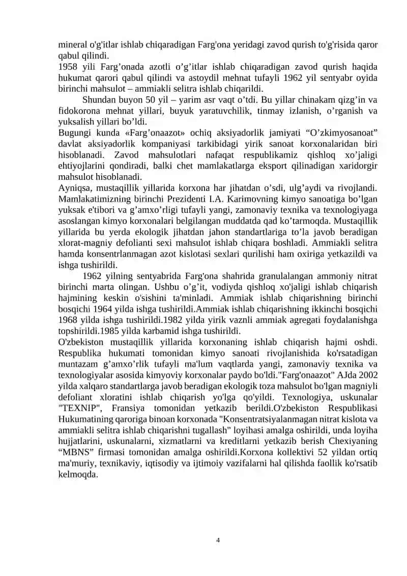 "Farg’onaazot" AJ Nitrat Kislota Olish Jarayonini Avtomatlashtirish 4