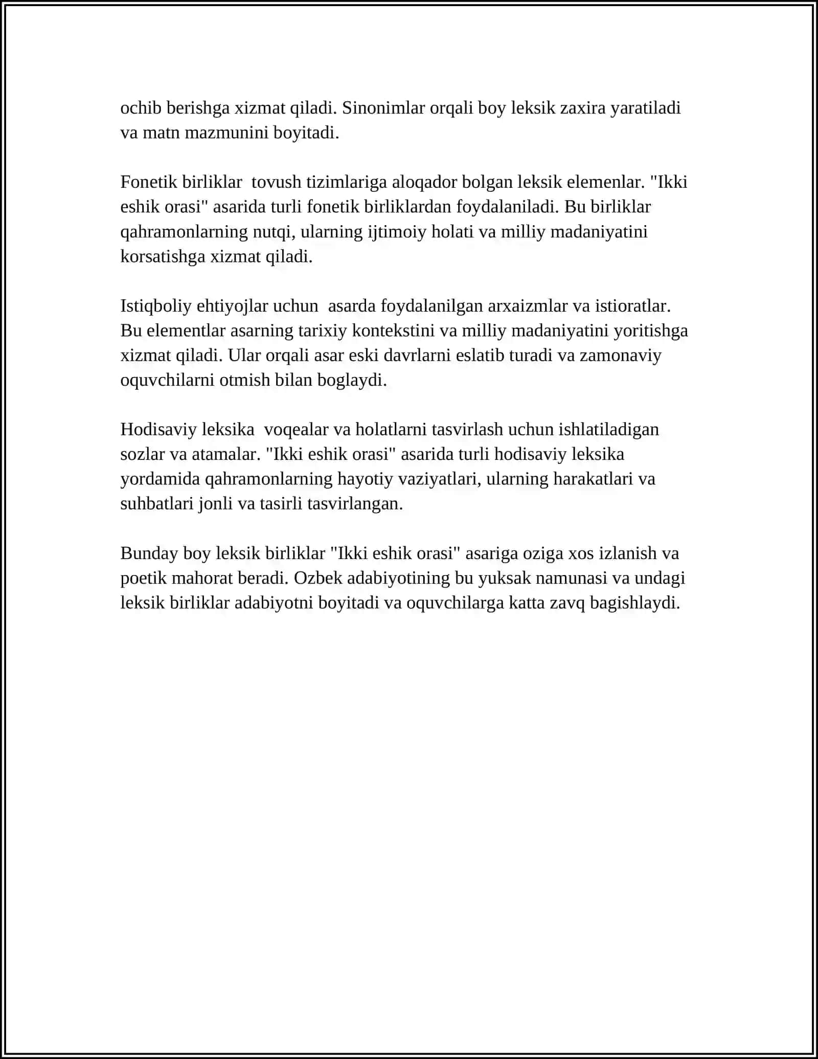 IKKI ESHIK ORASI ASARINING LINGVISTIK TAHLILI 4