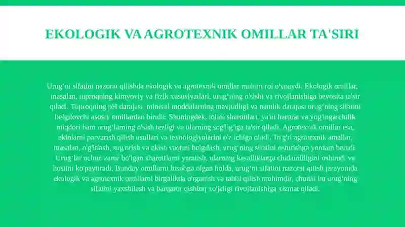 Urugʻni sifatini nazorat qilish 4