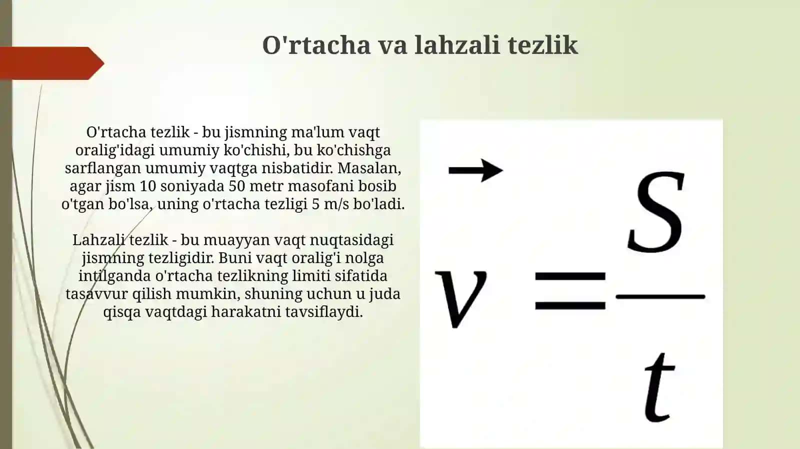 Moddiy nuqtaning tezligivatezlanishi 4