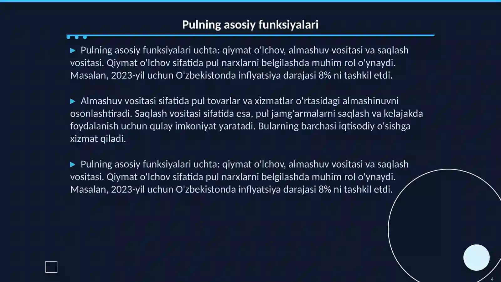 Pul muomalasi 4
