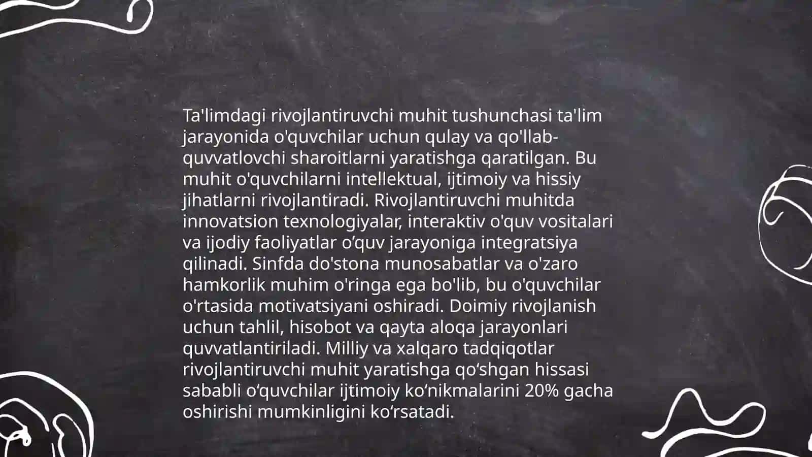 Rivojlantiruvchi muhit tashkil etish tamoyillari 4