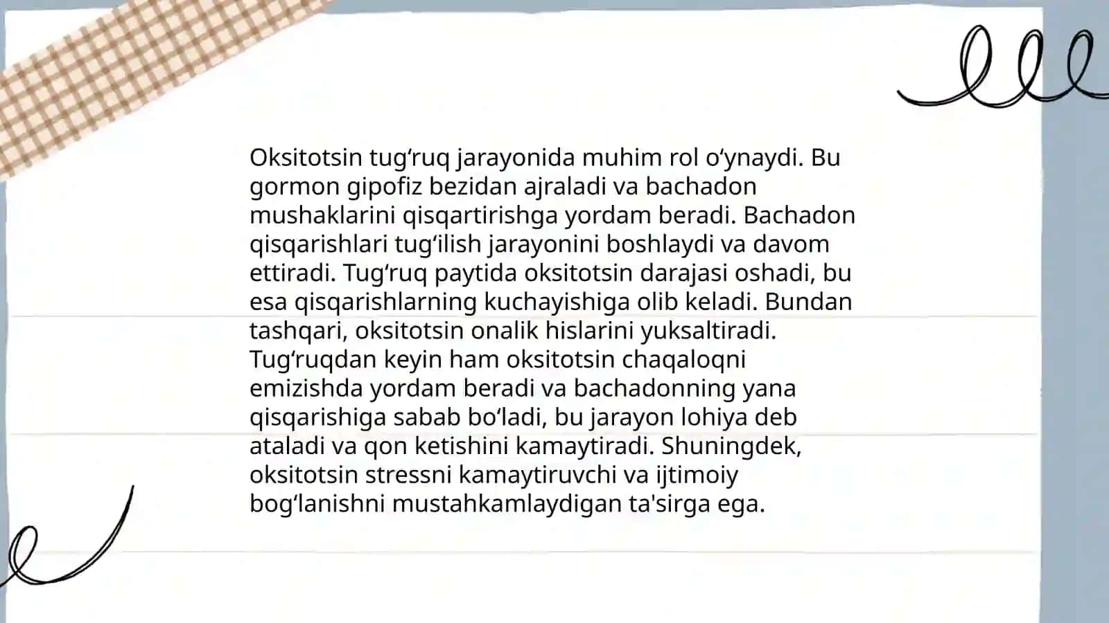 Vazopressin va oksitotsin gormonlari haqida 4