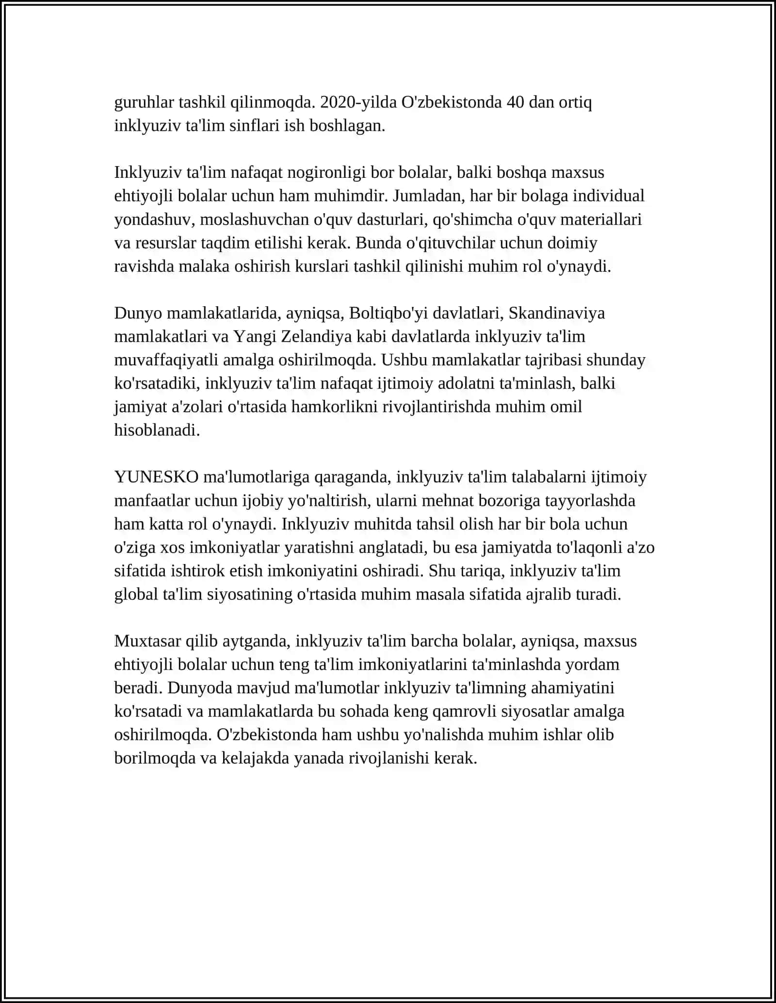 INKLYUZIV TALIMGA JALB QILISH BOSQICHLARI 4