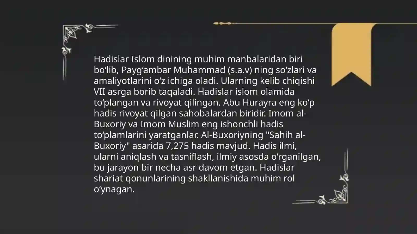 Hadis tushunchasining mohiyati 4
