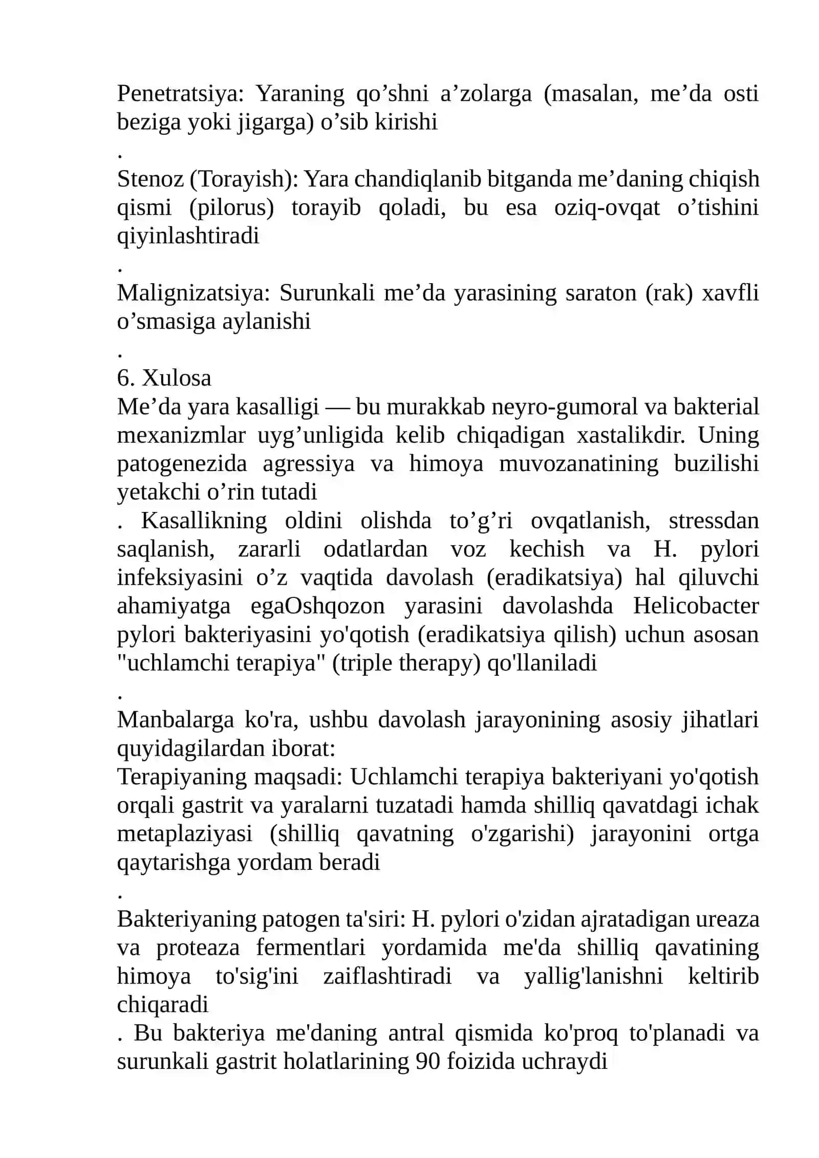 Oshqozon yara kasalligi etiopatogenezi 4