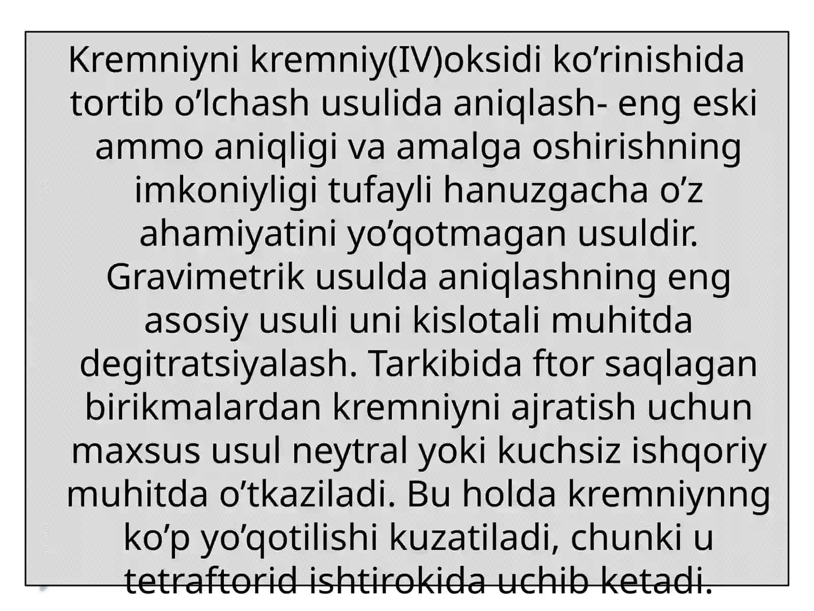 Kremniyning analitik kimyosi 4