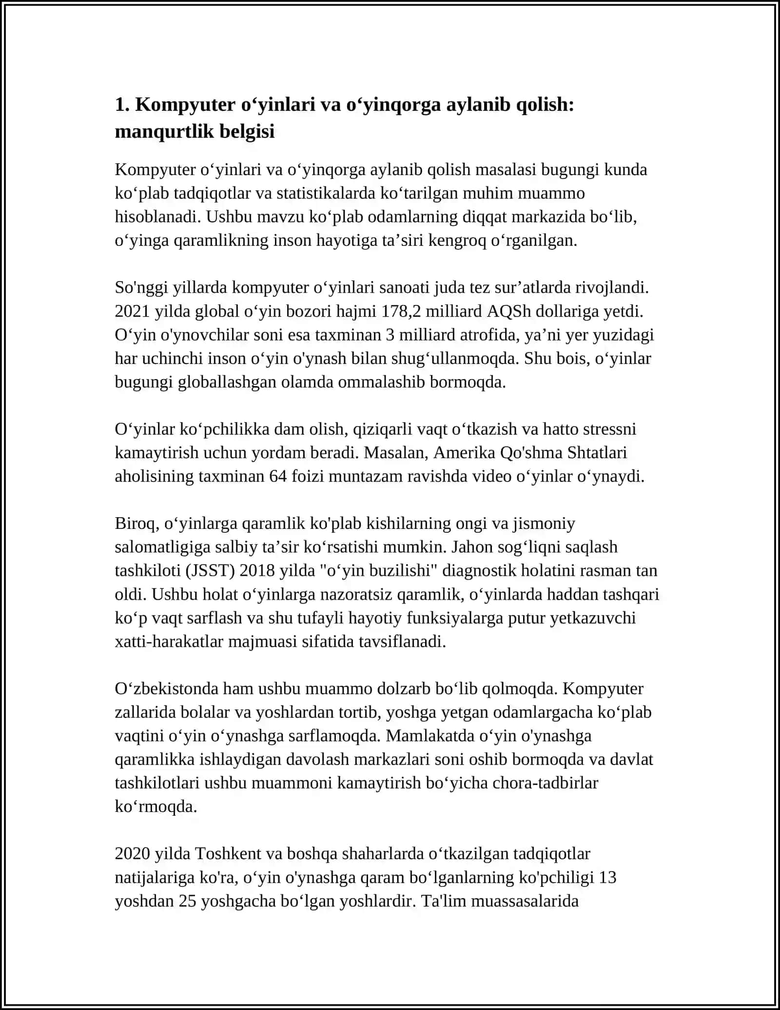 KOMPYUTER OʻYINLARI — MANQURTLIK VOSITASI 4