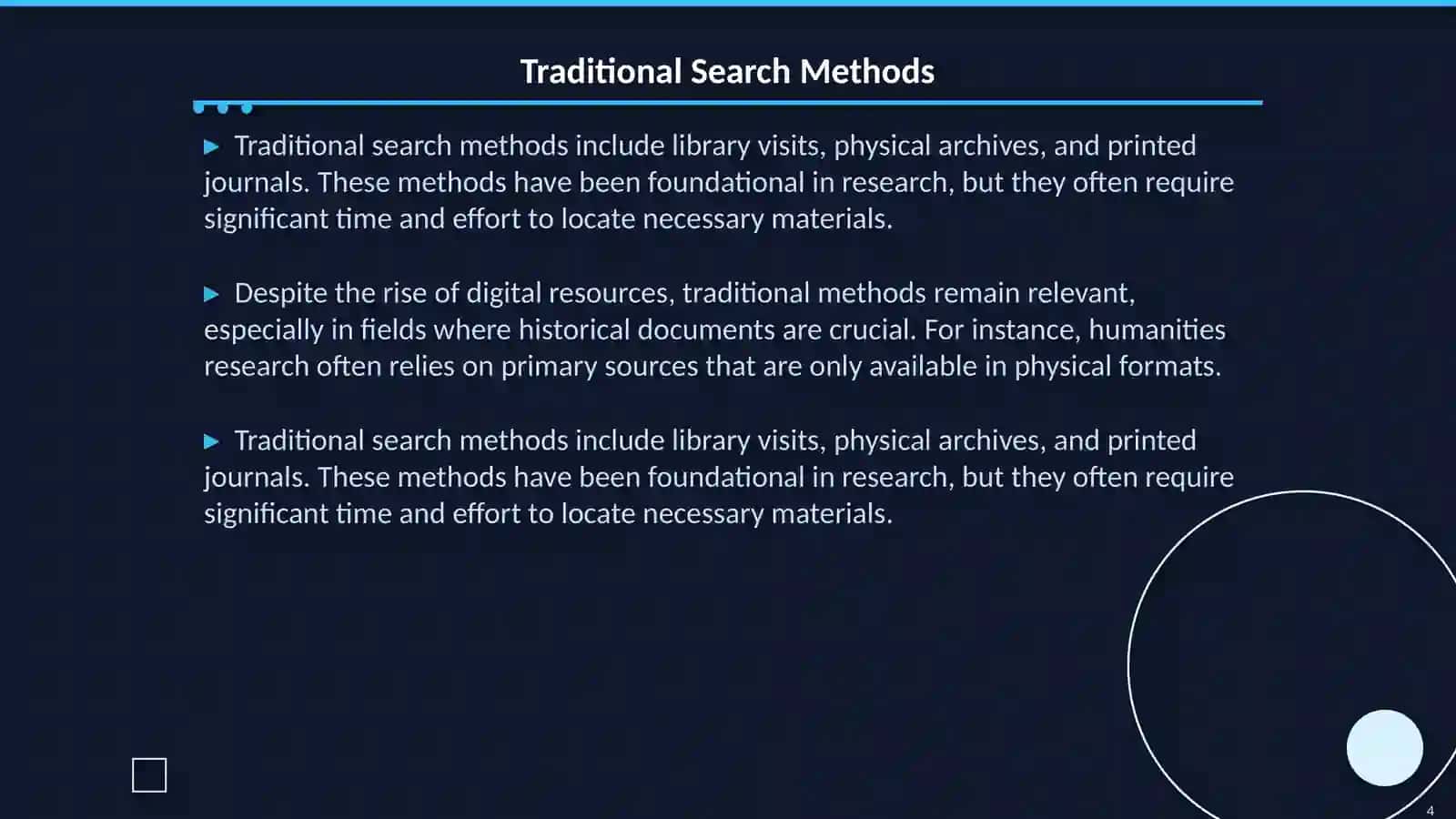 The main methods of searching for information for scientific research 4