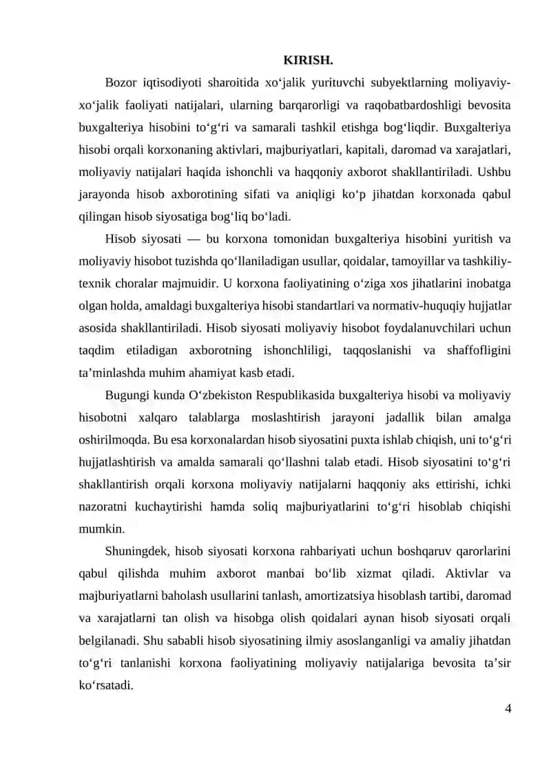 Korxonaning hisob siyosati 4