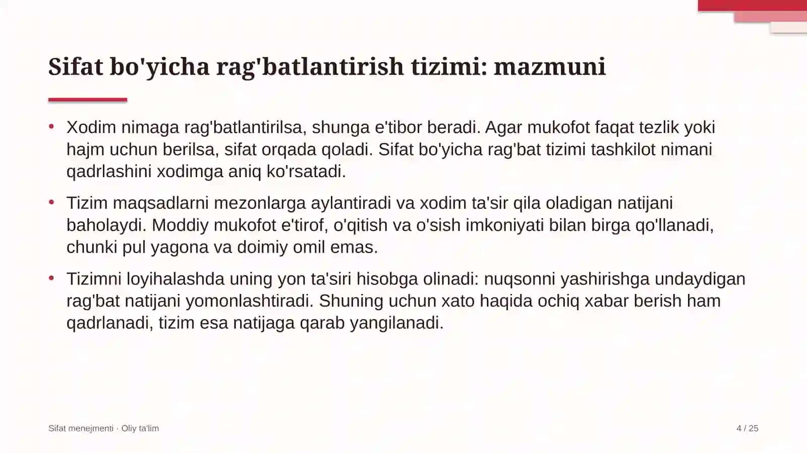 elektron hukumat tizimida sifat bo'yicha rag'batlantirish tizimi 3477 4