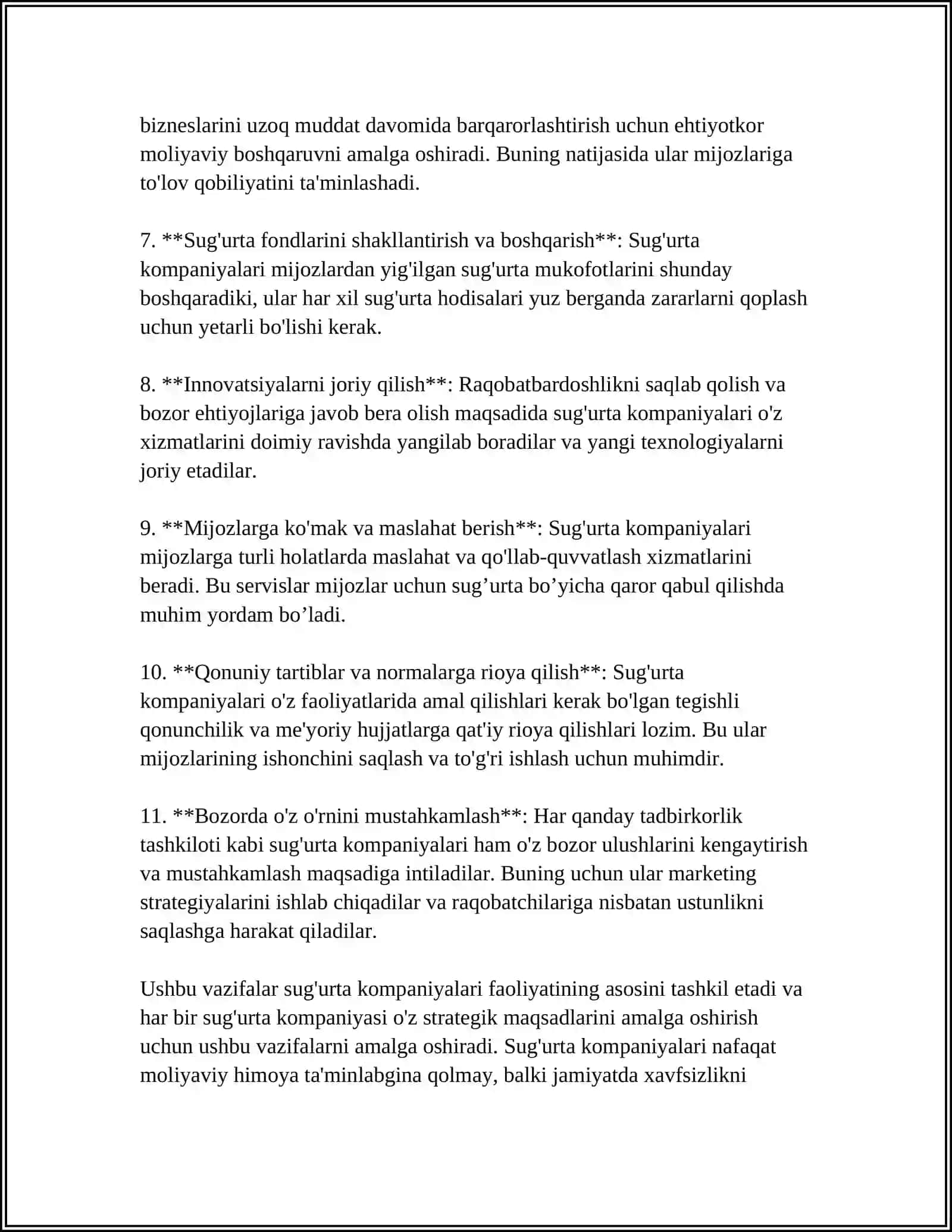 SUG'URTA KOMPANIYALARI VA ULARNING ASOSIY FUNKSIYALARI 4