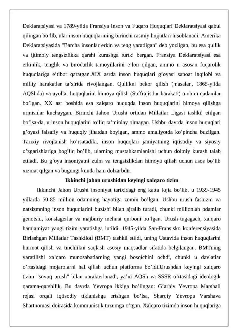 Inson huquqlari bo’yicha xalqaro huquq 4
