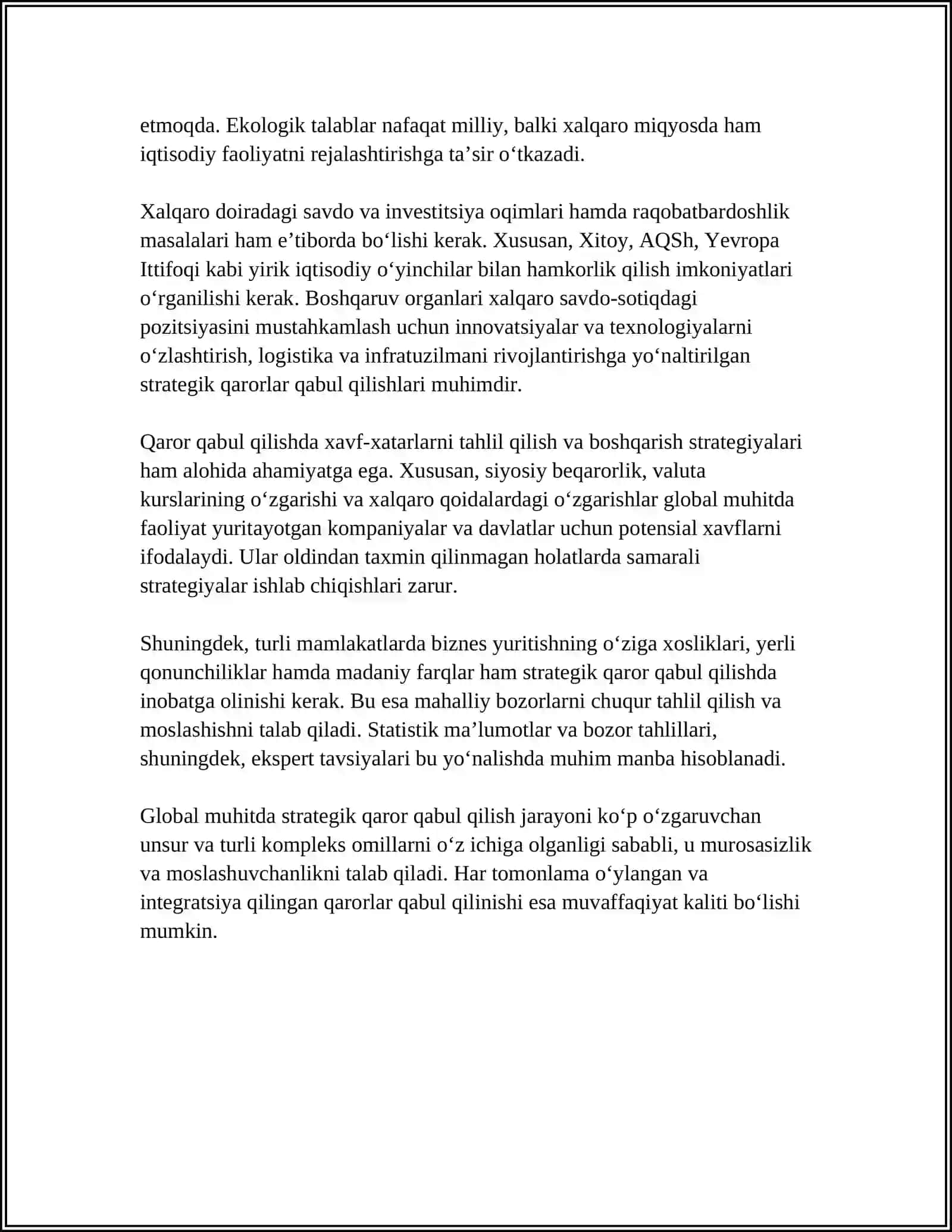 GLOBAL MUHITDA QAROR QABUL QILISH 4