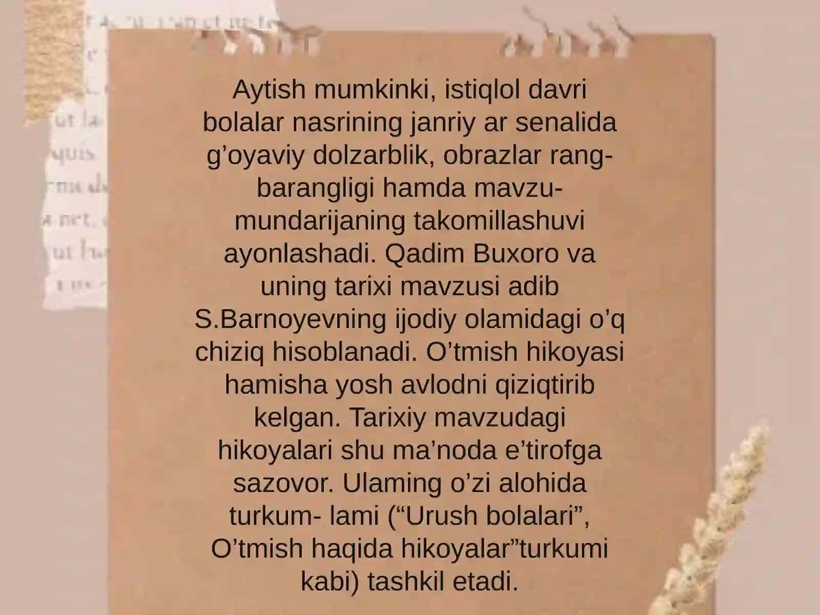 Istiqlol davri o'zbek bolalar adabiyoti nasriy taraqqiyoti 4