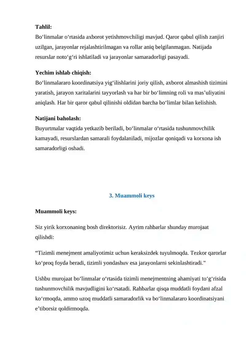 Tizimli menejment nazariyasiga oid keys stady 4