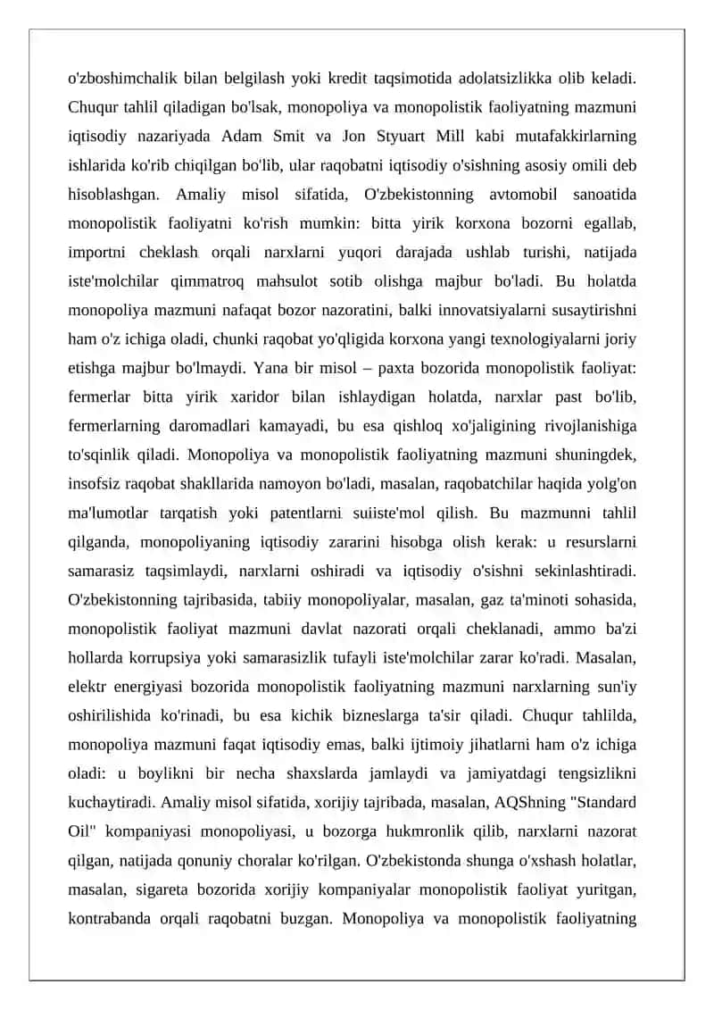 Monopolistik faoliyatni cheklash 4
