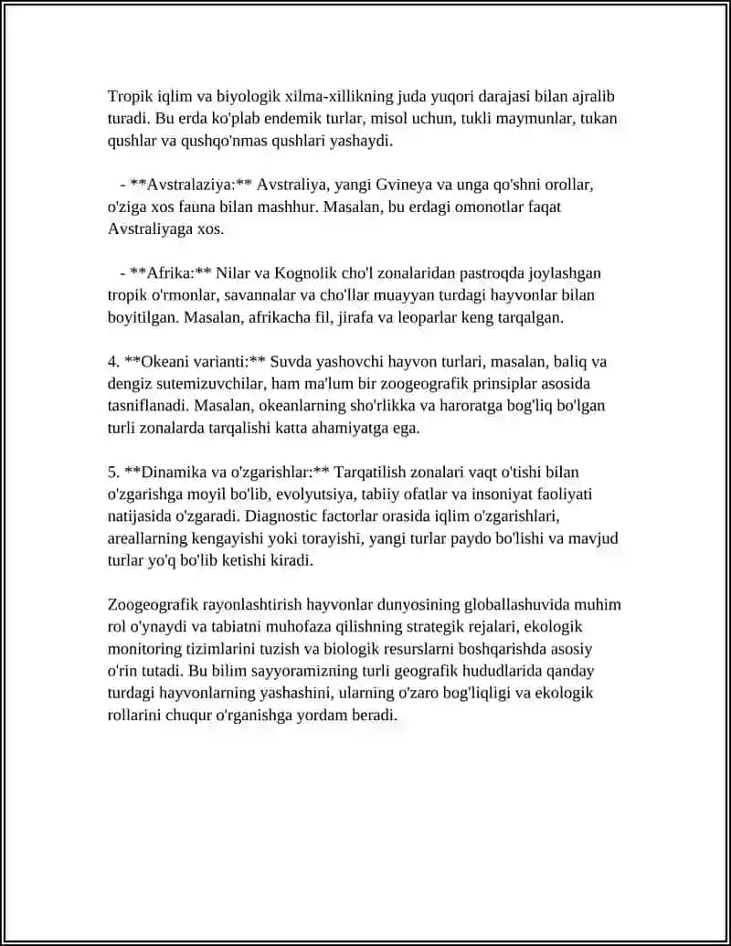 ZOOGEOGRAFIK RAYONLASHTIRISH 4