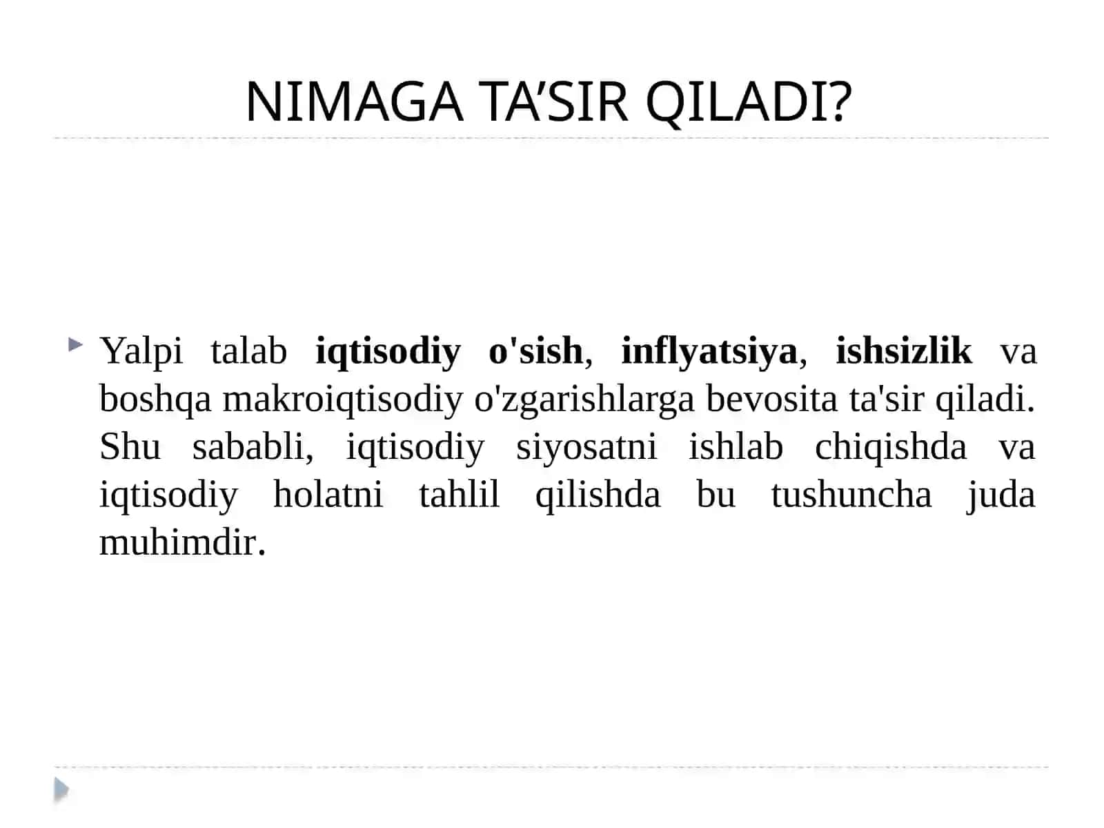 Yalpi Talab va Yalpi Taklif 4