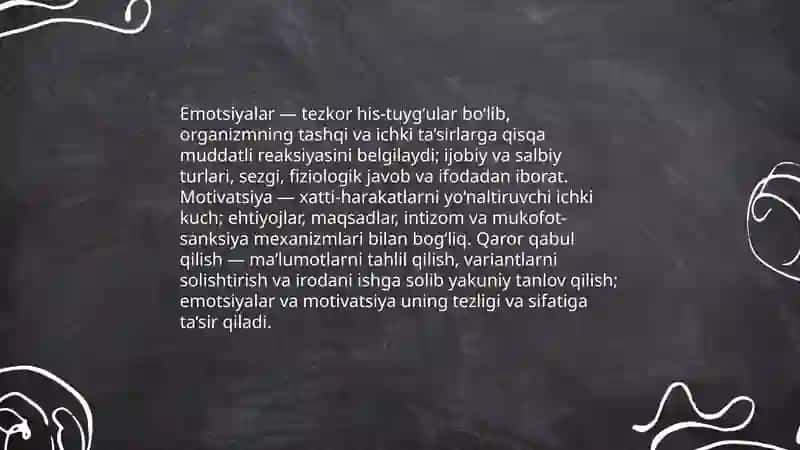 Hissiy-irodaviy xususiyatlar 4