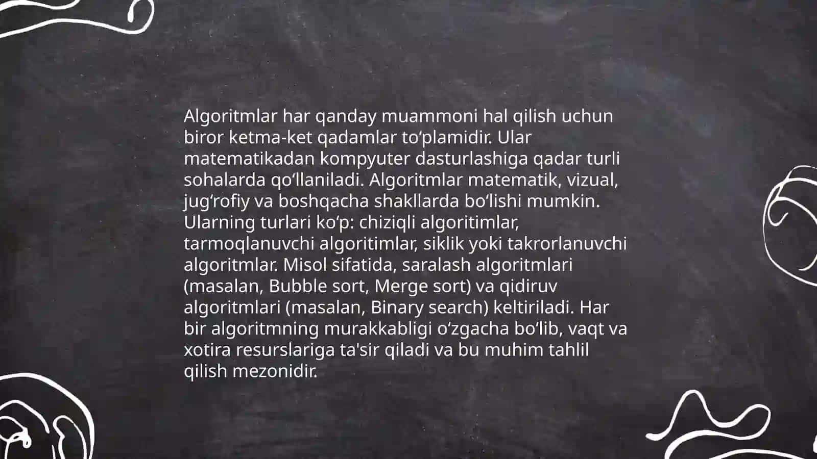 Algoritm tushunchasi va ulardan foydalanish 4
