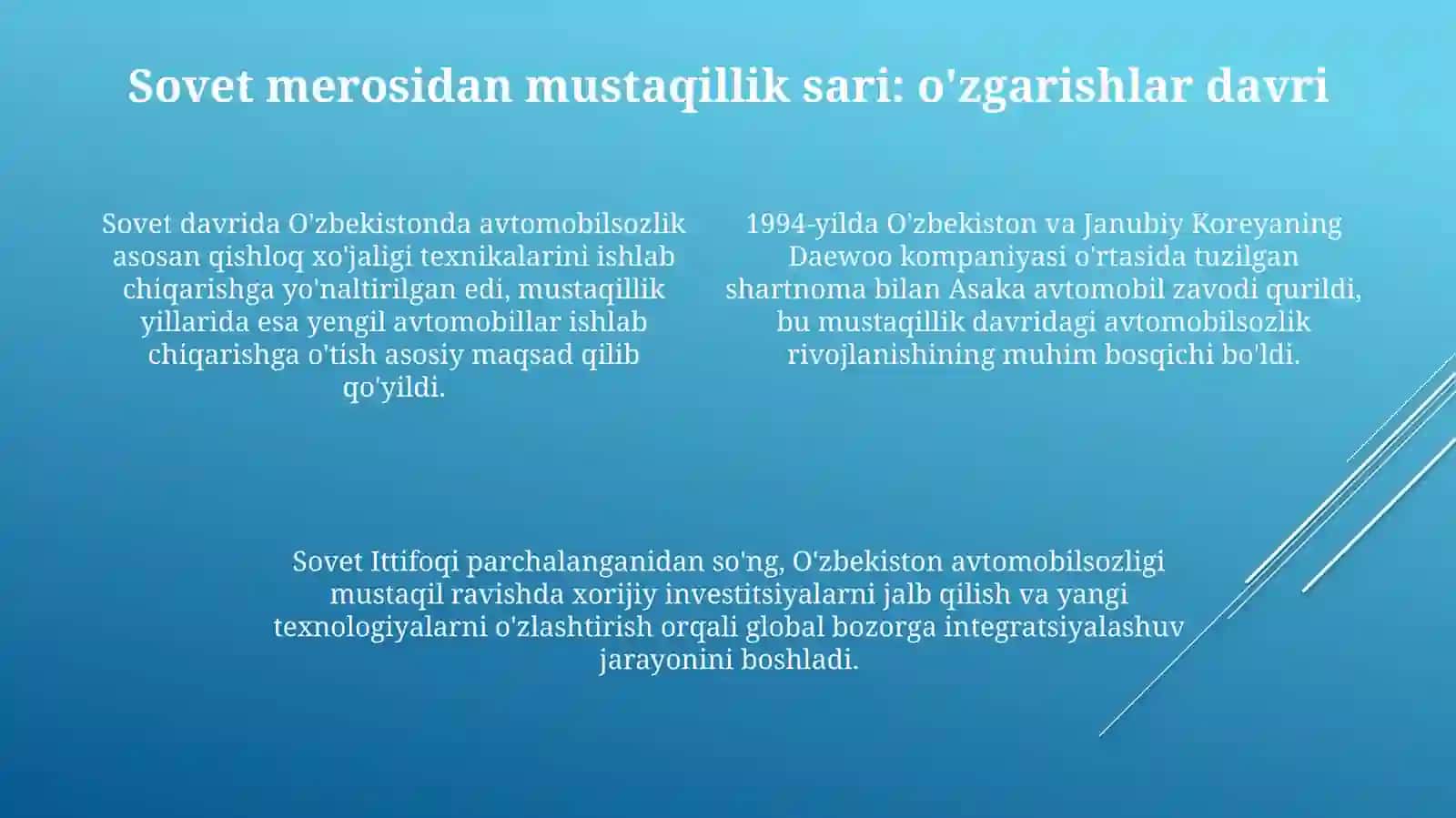 Oʻzbekiston avtomobilsanoati: Kecha va Bugun 4