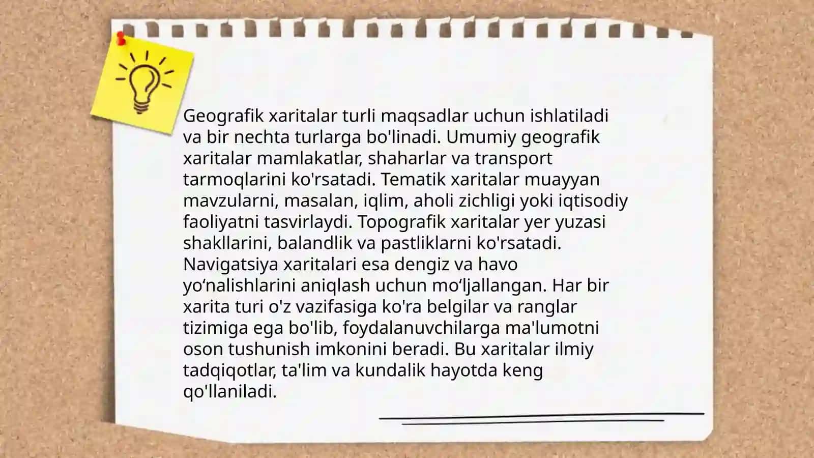 Geografiya darsligi bilan ishlash 4
