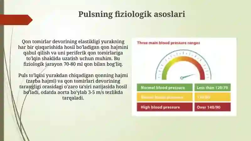 Pulsni tekshirish va qon bosimi asoslari 4