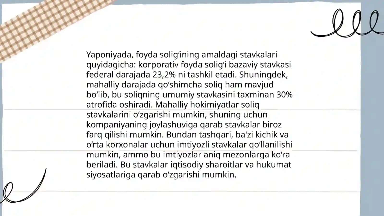Yaponiyada foyda solig‘i 4