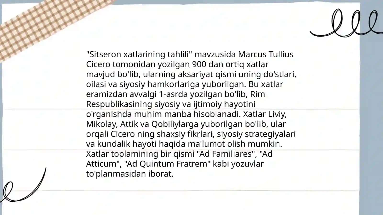 Sitseron xatlar va katolinaryalar 4
