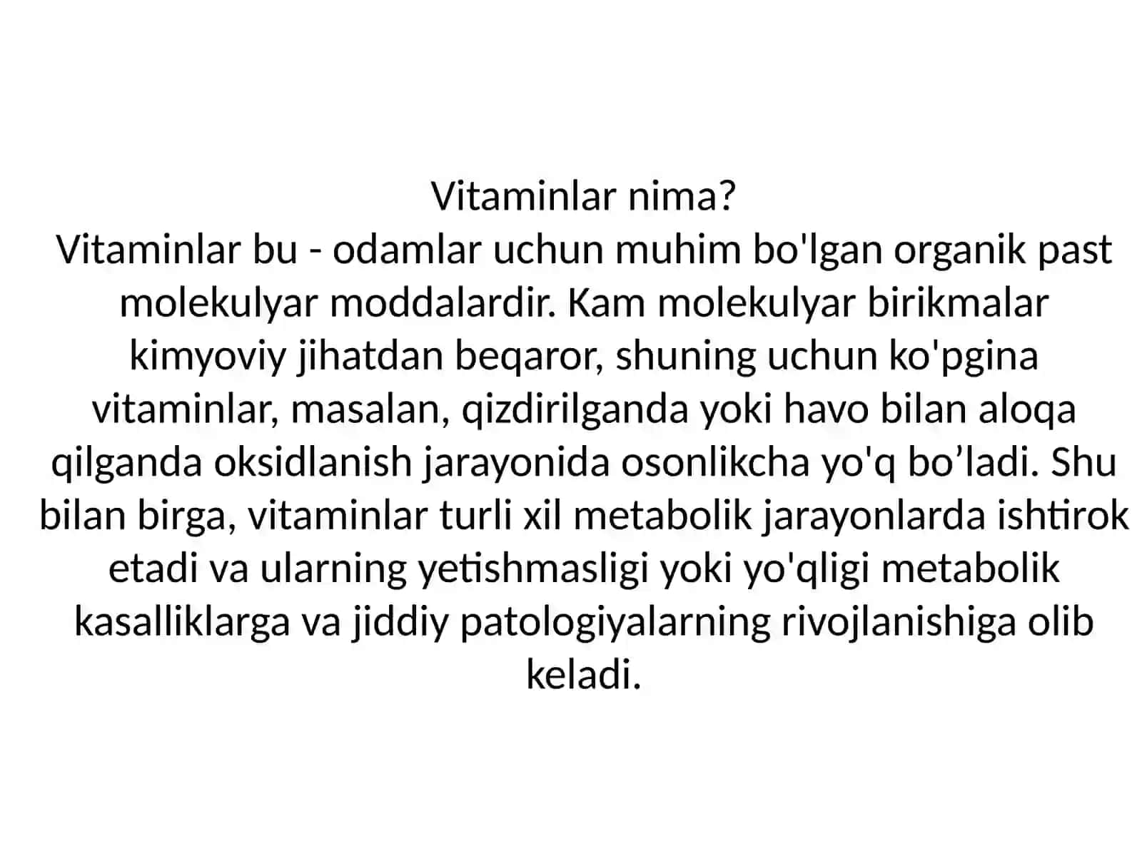 Avitaminoz va gipovitaminozlar 4