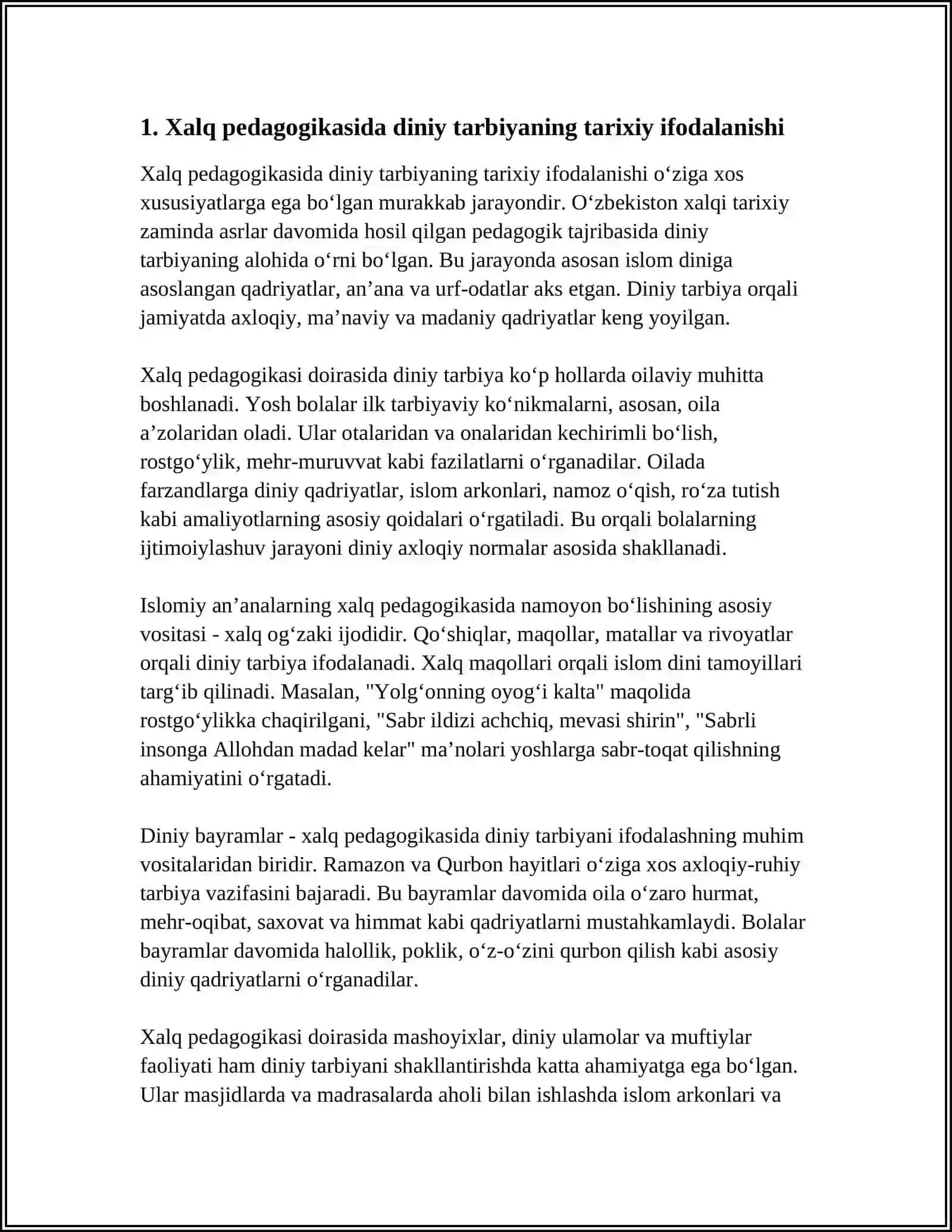 Xalq pedagogikasida diniy tarbiyani ifodalanishi 4