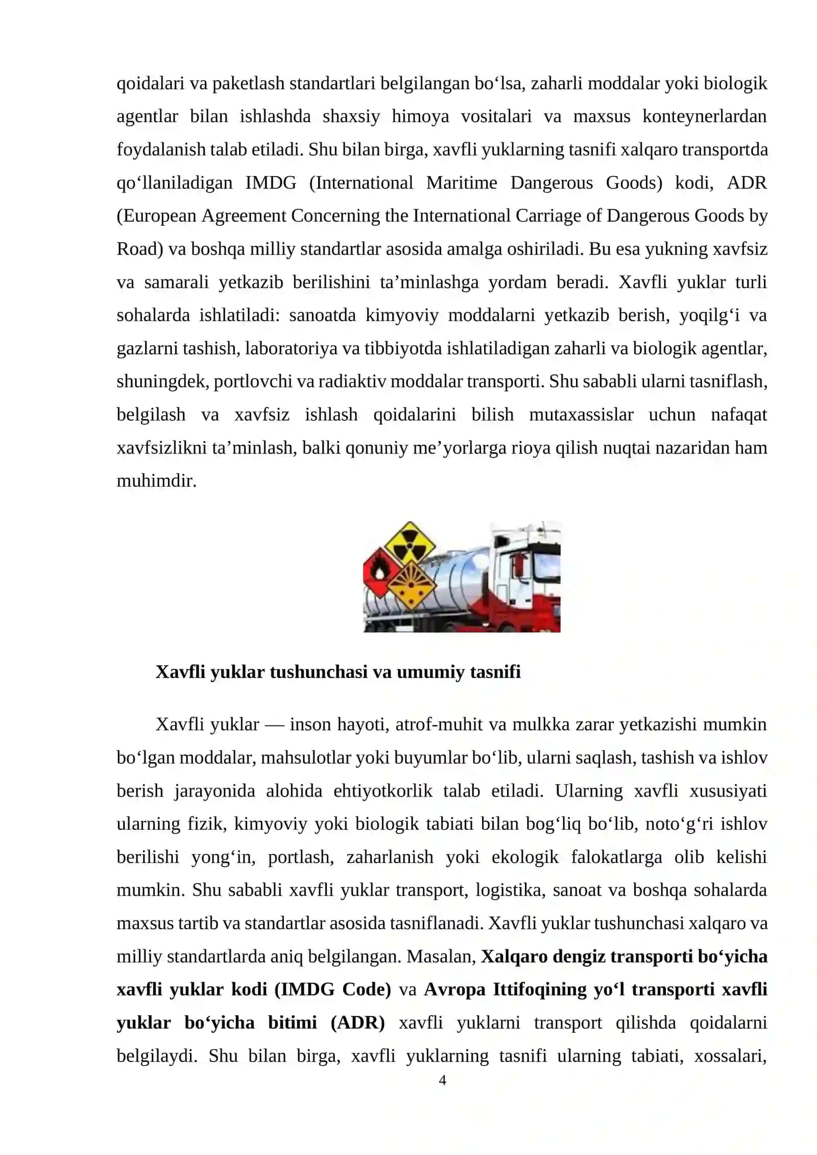 Xavfli yuklar tasnifi 4