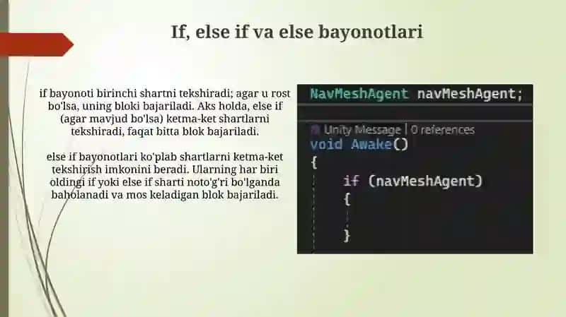 Shartli operatorlar (if, else, switch) 4