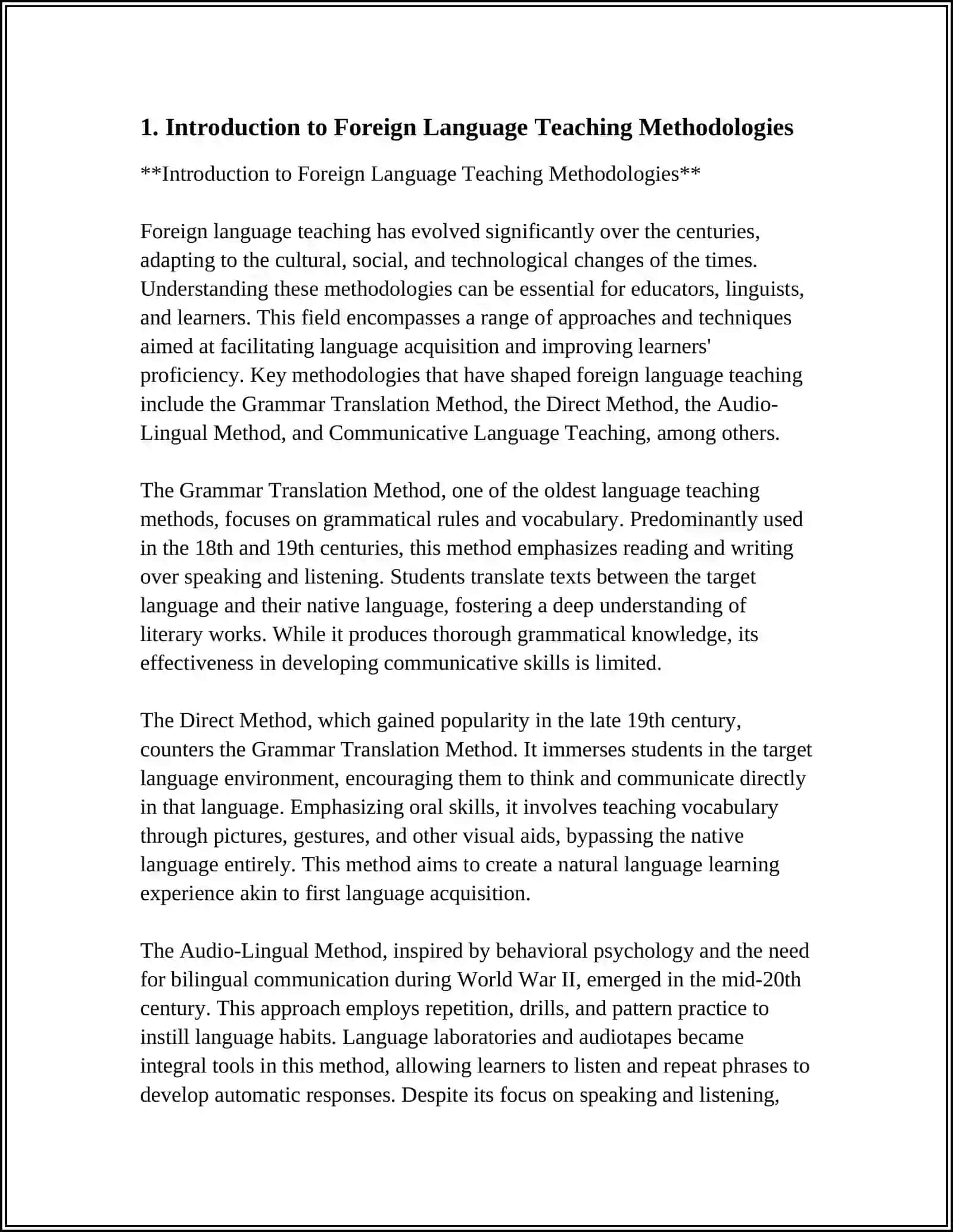 Introduction to Foreign Language Teaching Methodologies 4