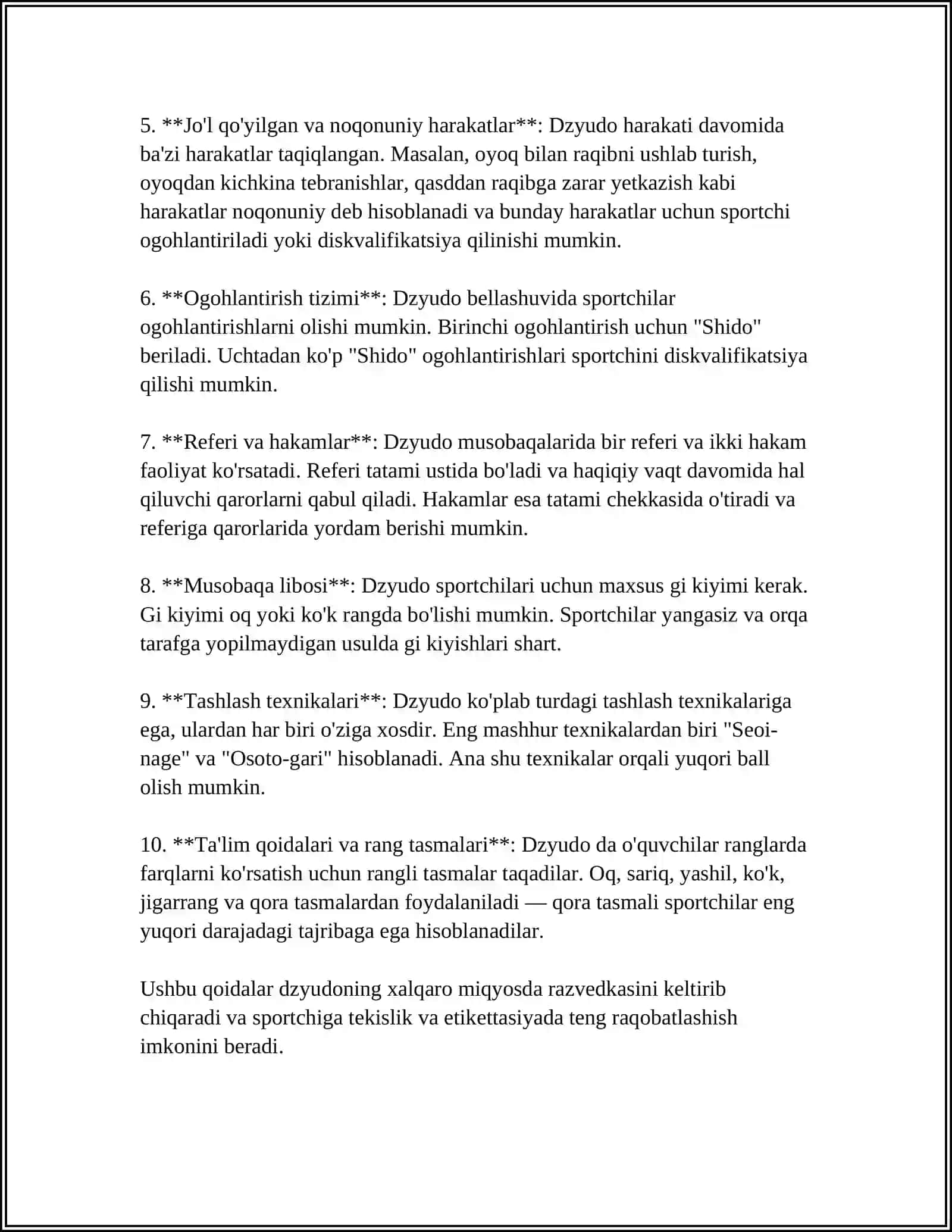 DZYUDO BELLASHUVI O‘TKAZISH TAKTIKASI 4