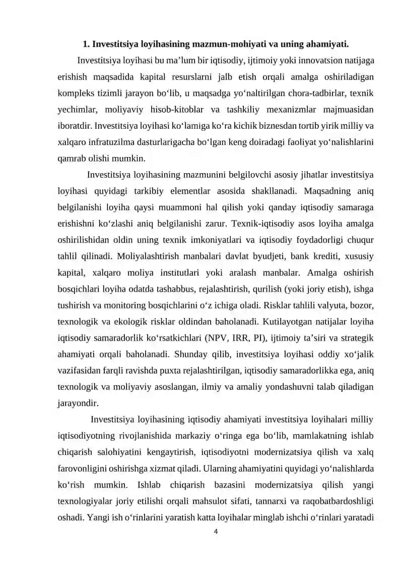 Investitsiya loyihalarining tasniflanishi 4
