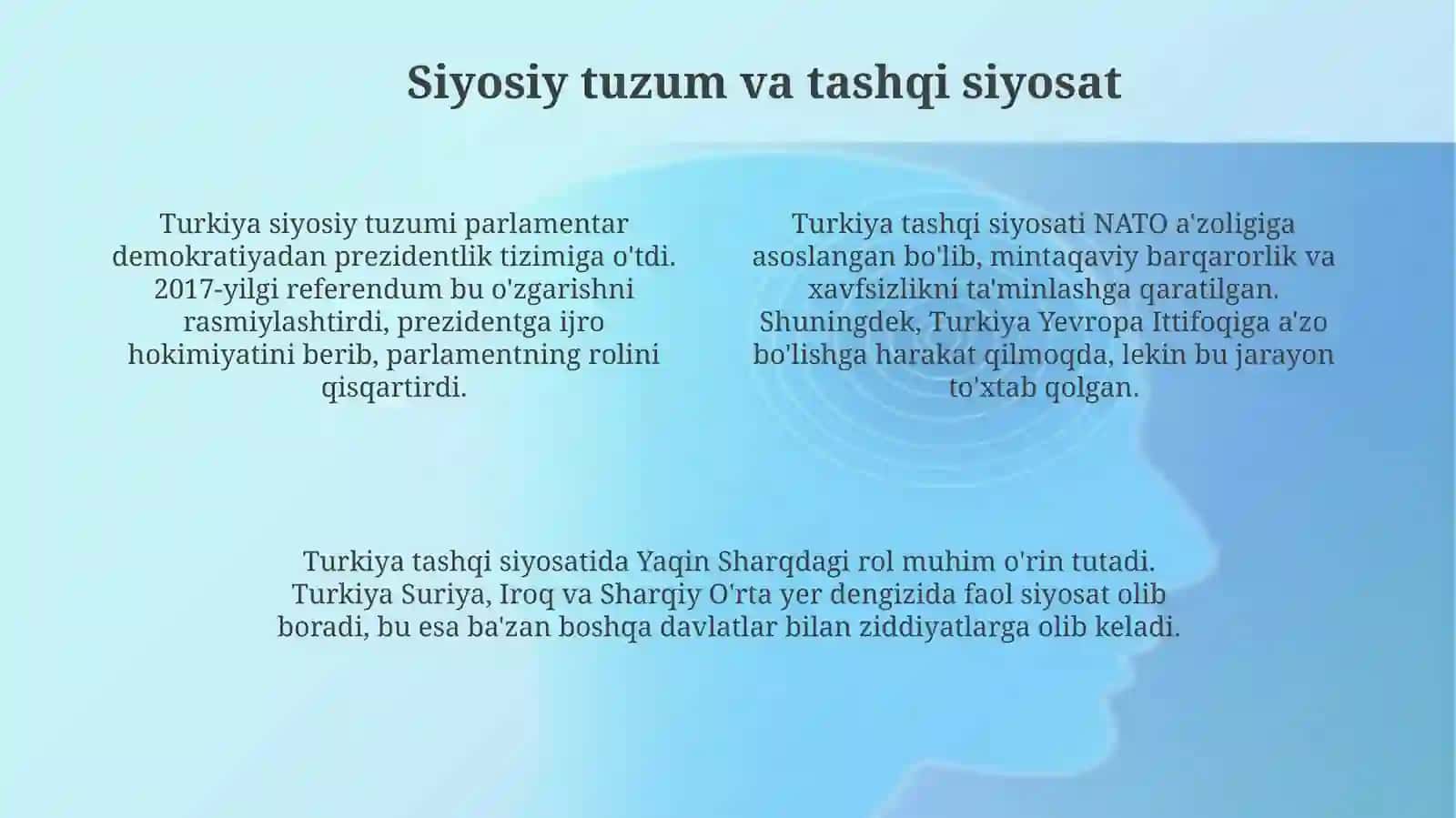 Turkiya Respublikasi: Tarix, Geografiya va Siyosat 4