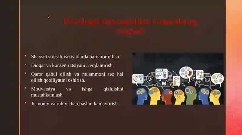 Psixologik tayyorgarlik to'g'risida tushuncha va uni o'rgatish 4